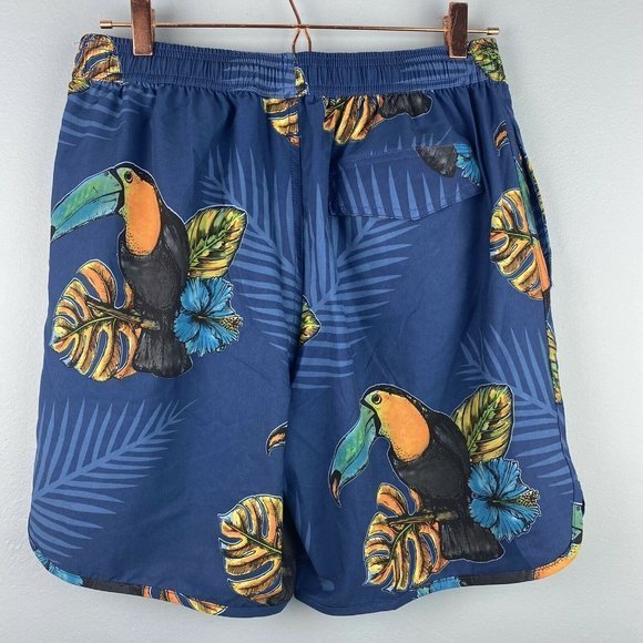 Brooklyn Cloth Kent Ave Volley Floral Swim Trunks Men’s Swimsuit Palms Toucan XL - Picture 2 of 7